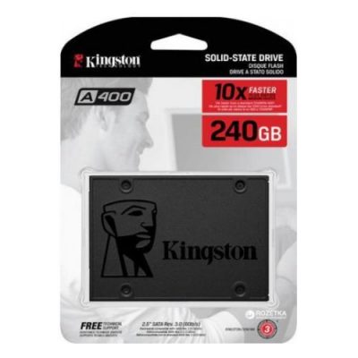 Kingston 240GB SSDNow A400 SSD, 2.5", SATA3, R/W 500/350 MB/s, 7mm